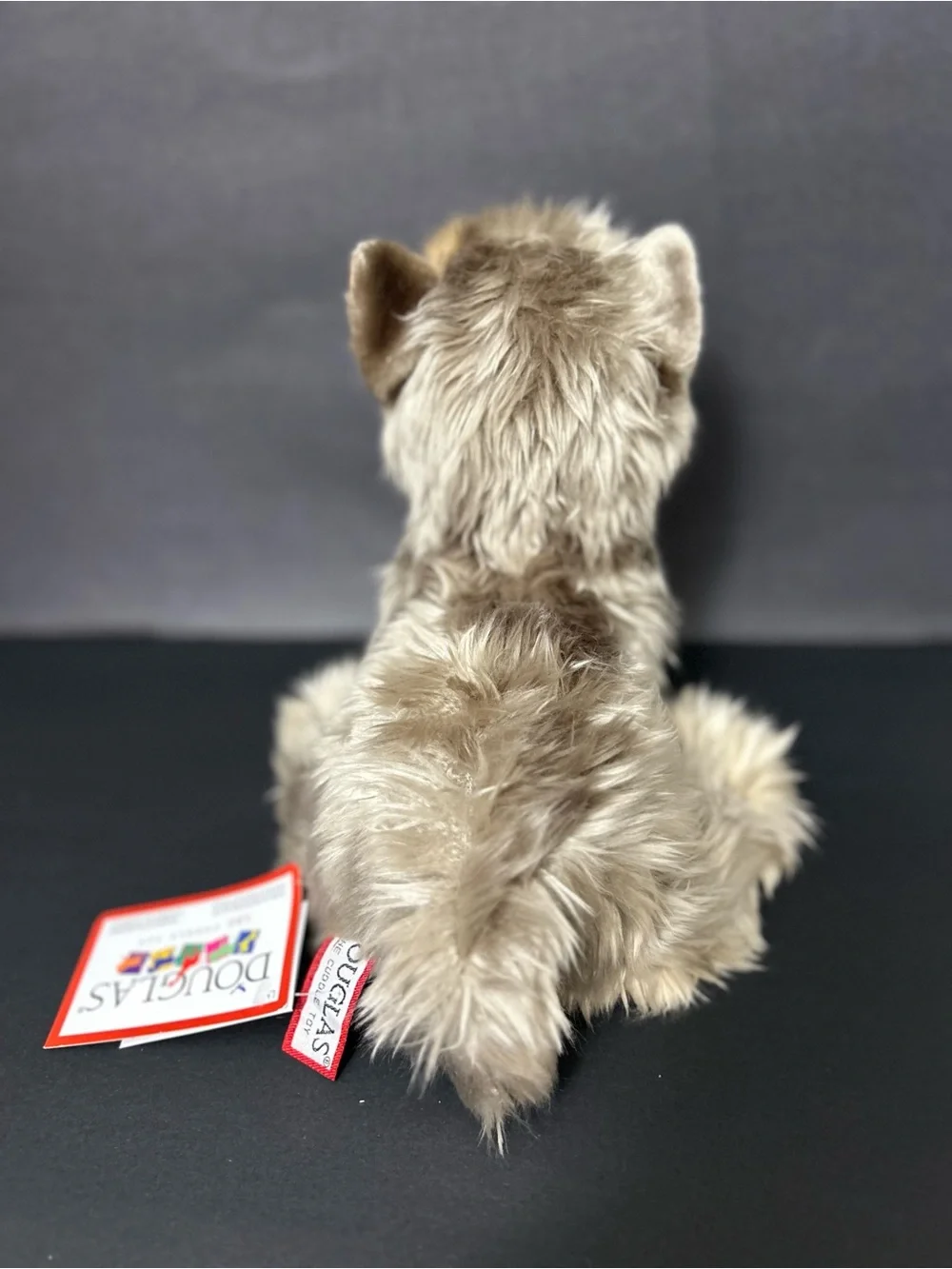 Plush Yorkie Dog Toy - Tan and Cream - Soft Squeaker